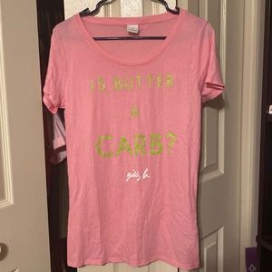 Pink “Is Butter A Carb?” Shirt